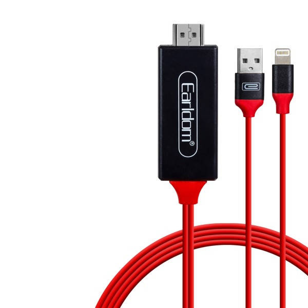 Кабель адаптер iPhone iPad Lightning 8pin HDMI кабель Earldom ET-W5 HDTV 4K HD 2м. Вывод изображение на экран 
Кабель адаптер iPhone iPad Lightning 8pin HDMI кабель Earldom ET-W5 HDTV 4K HD 2м. Вывод изображение на экран