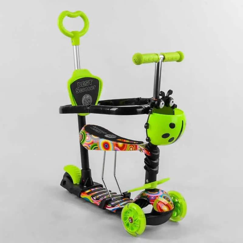 Самокат-трансформер 6-в-1 с бортиком и подсветкой Best Scooter Божья коровка принт салатовый S 6732
Самокат-трансформер 6-в-1 с бортиком и подсветкой Best Scooter Божья коровка принт салатовый S 6732