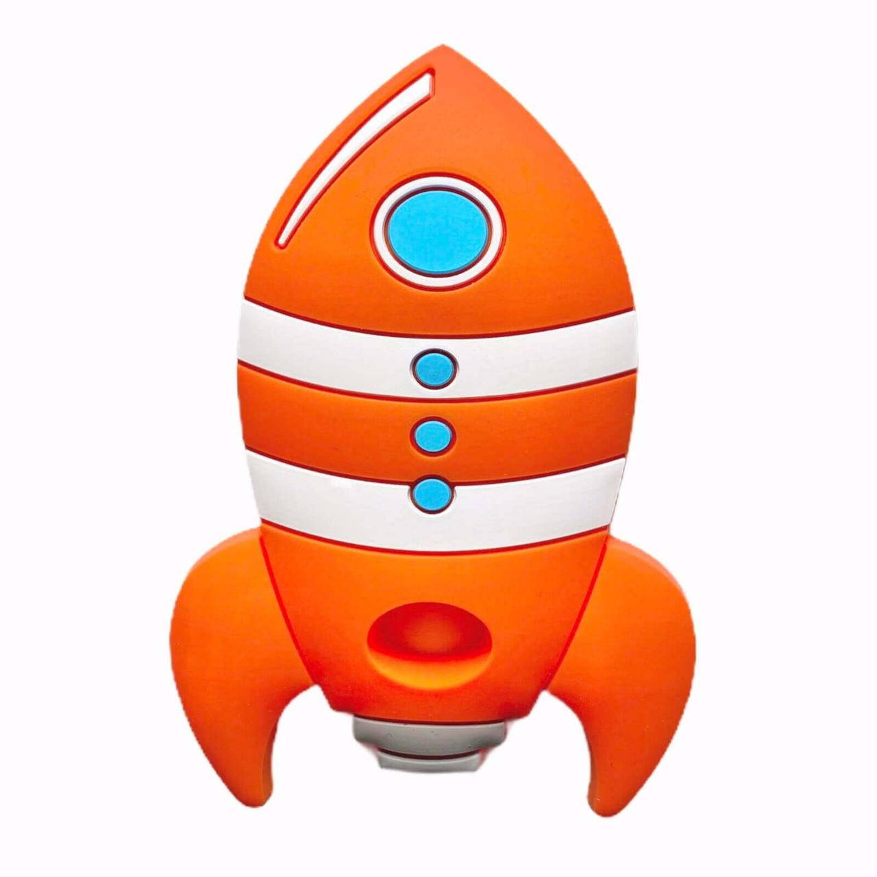 Ракета (оранжевая) силиконовый прорезыватель для зубов, Оранжевый 
Ракета (оранжевая) силиконовый прорезыватель для зубов, Оранжевый