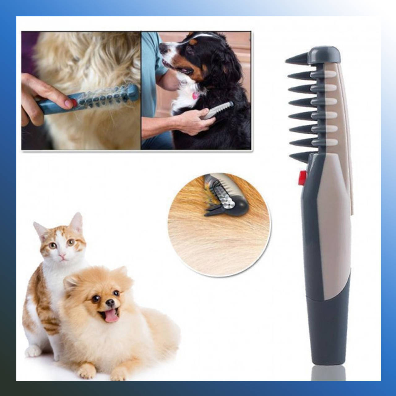 Электрическая расческа - гребень для шерсти и колтунов собак кошек Кnot out electric pet grooming comb WN-34
Электрическая расческа - гребень для шерсти и колтунов собак кошек Кnot out electric pet grooming comb WN-34