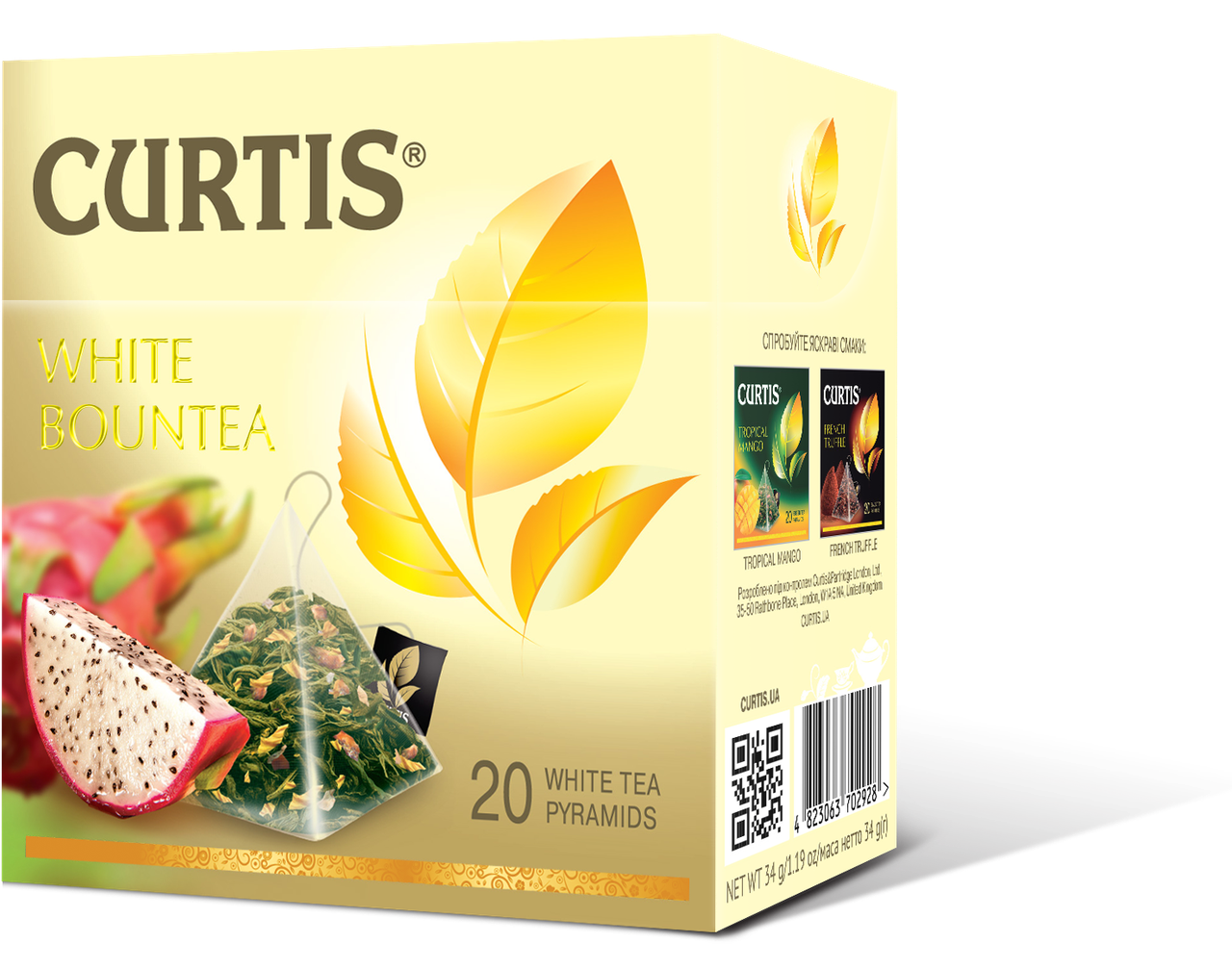 Чай белый в пирамидках со вкусом питахайи Curtis White Bountea (Кертис), 20 пирамидок
Чай белый в пирамидках со вкусом питахайи Curtis White Bountea (Кертис), 20 пирамидок