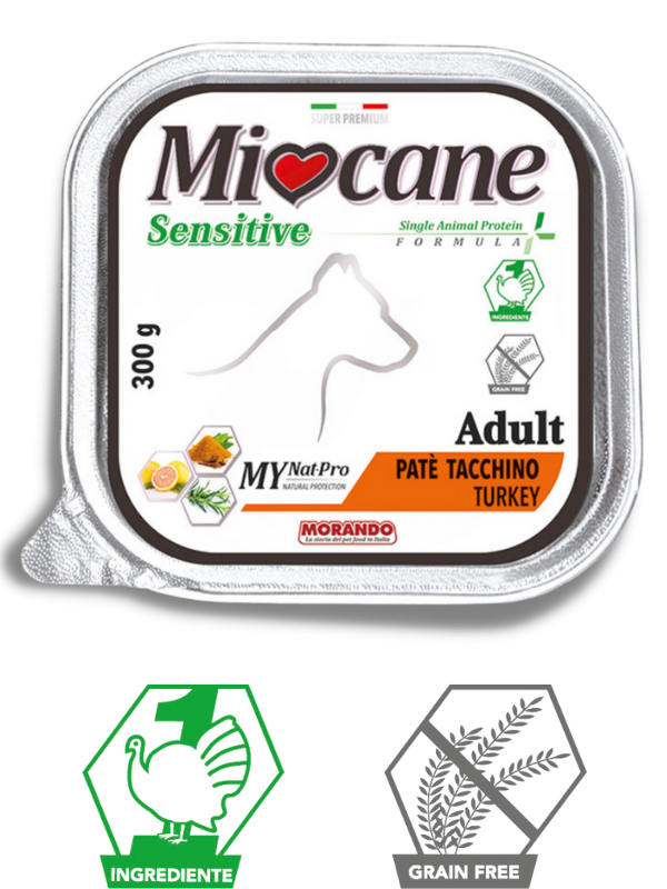 Монопротеиновые беззерновые консервы для собак Morando MioCane Sensitive Monoprotein, индейка 300 g
Монопротеиновые беззерновые консервы для собак Morando MioCane Sensitive Monoprotein, индейка 300 g