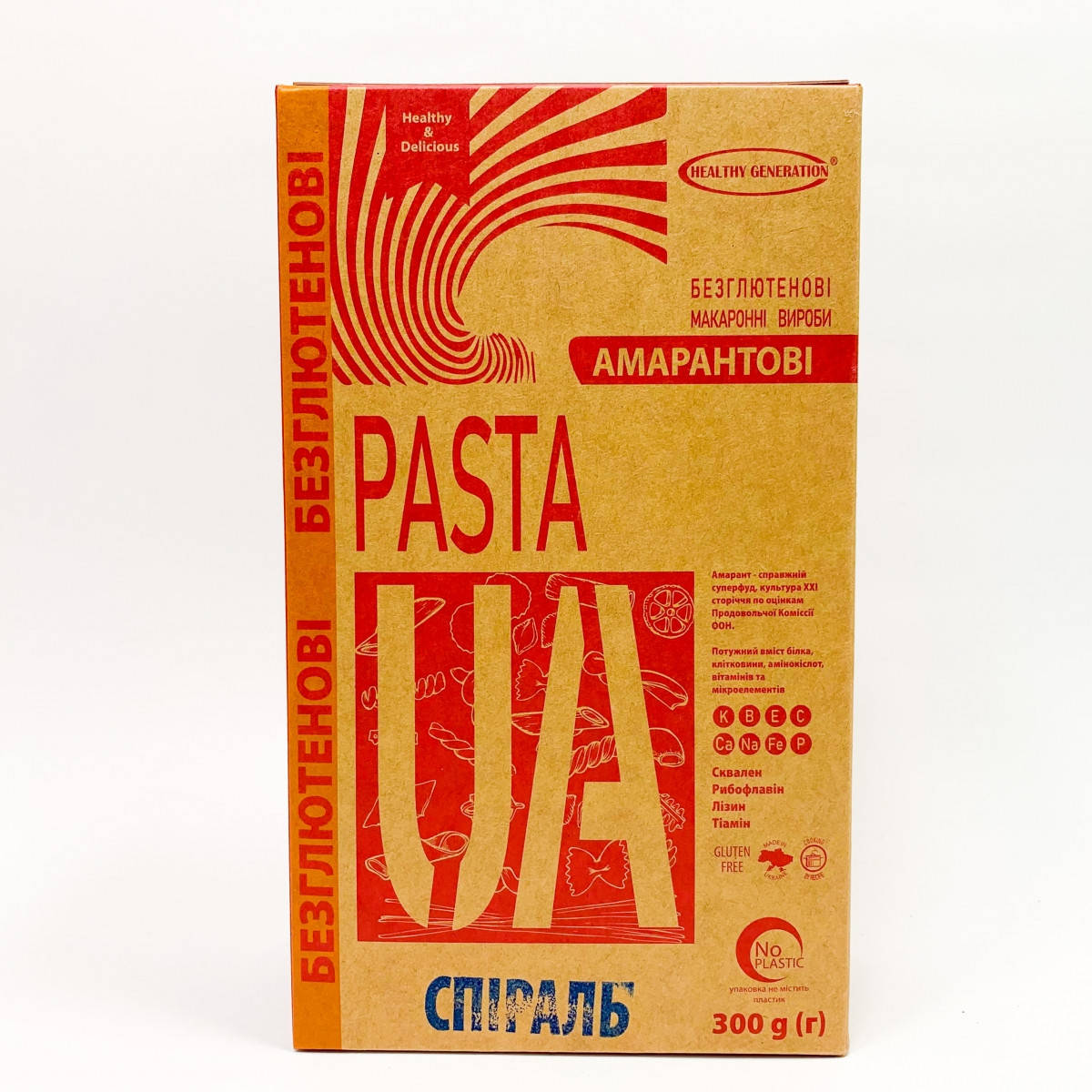 Макароны без глютена Pasta UA рисово-амарантовые (спиральки), ТМ Healthy Generation, 300 г
Макароны без глютена Pasta UA рисово-амарантовые (спиральки), ТМ Healthy Generation, 300 г