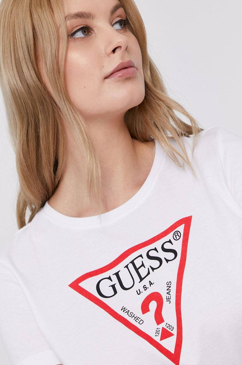 Женская футболка Guess, белая гесс M 
Женская футболка Guess, белая гесс M