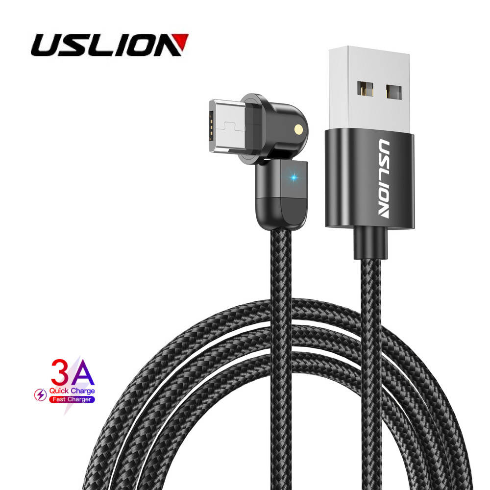 Поворотный Кабель micro USB - USB (1m) на 180° USLION US0133 Black Провод для Быстрой Зарядки Смартфонов 3.0A, Черный
Поворотный Кабель micro USB - USB (1m) на 180° USLION US0133 Black Провод для Быстрой Зарядки Смартфонов 3.0A, Черный
