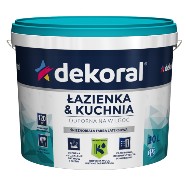 Краска латексная влагостойкая для ванных комнат и кухонь Dekoral Maleinak Plus 10л, Белый
Краска латексная влагостойкая для ванных комнат и кухонь Dekoral Maleinak Plus 10л, Белый