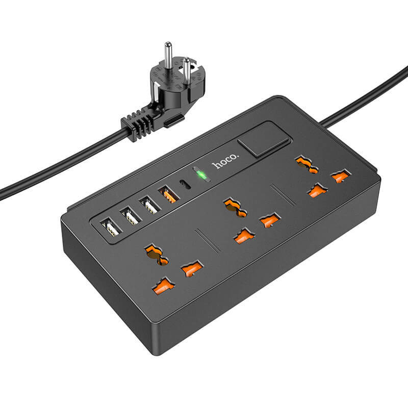 Сетевой удлинитель фильтр HOCO DC15, 3 Розетки + 4 USB + 1 Type-C , 2 м, быстрая зарядка Quick Charge 3
Сетевой удлинитель фильтр HOCO DC15, 3 Розетки + 4 USB + 1 Type-C , 2 м, быстрая зарядка Quick Charge 3