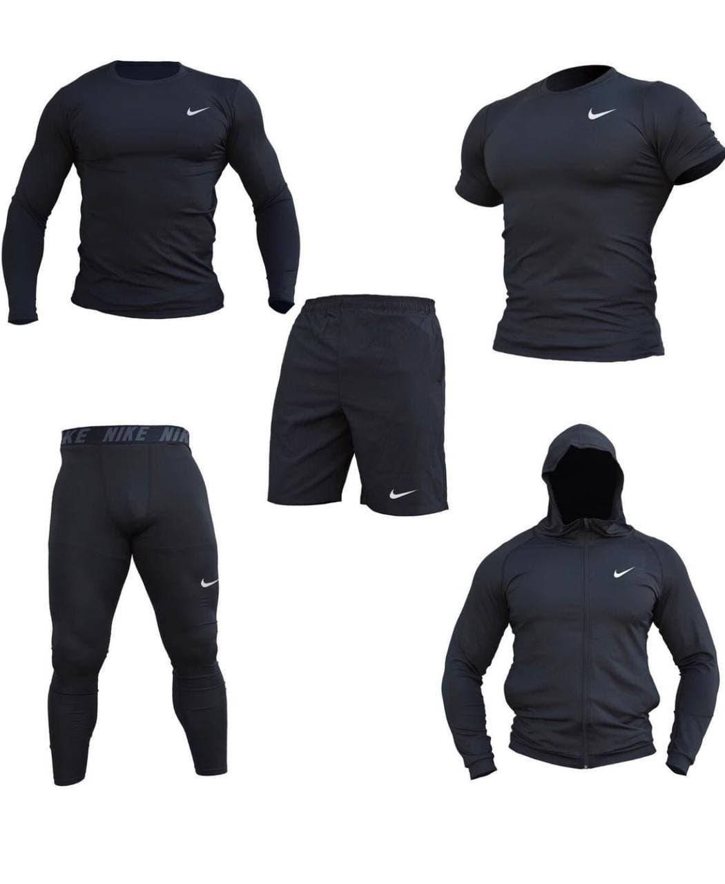 Компрессионная одежда комплект 5 в 1 NIKE (Найк) для тренировок Черный Пакистан "В СТИЛЕ" 
Компрессионная одежда комплект 5 в 1 NIKE (Найк) для тренировок Черный Пакистан "В СТИЛЕ"