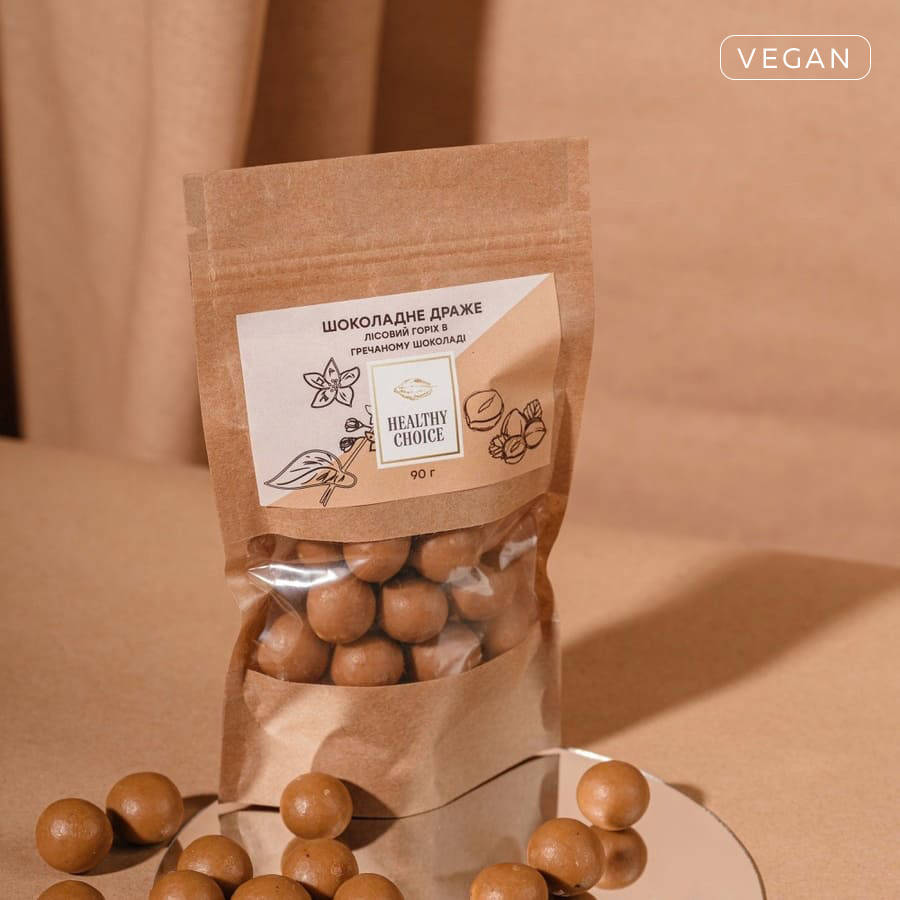 Шоколадне драже Лісовий горіх в гречаному шоколаді Healthy choice
Шоколадне драже Лісовий горіх в гречаному шоколаді Healthy choice