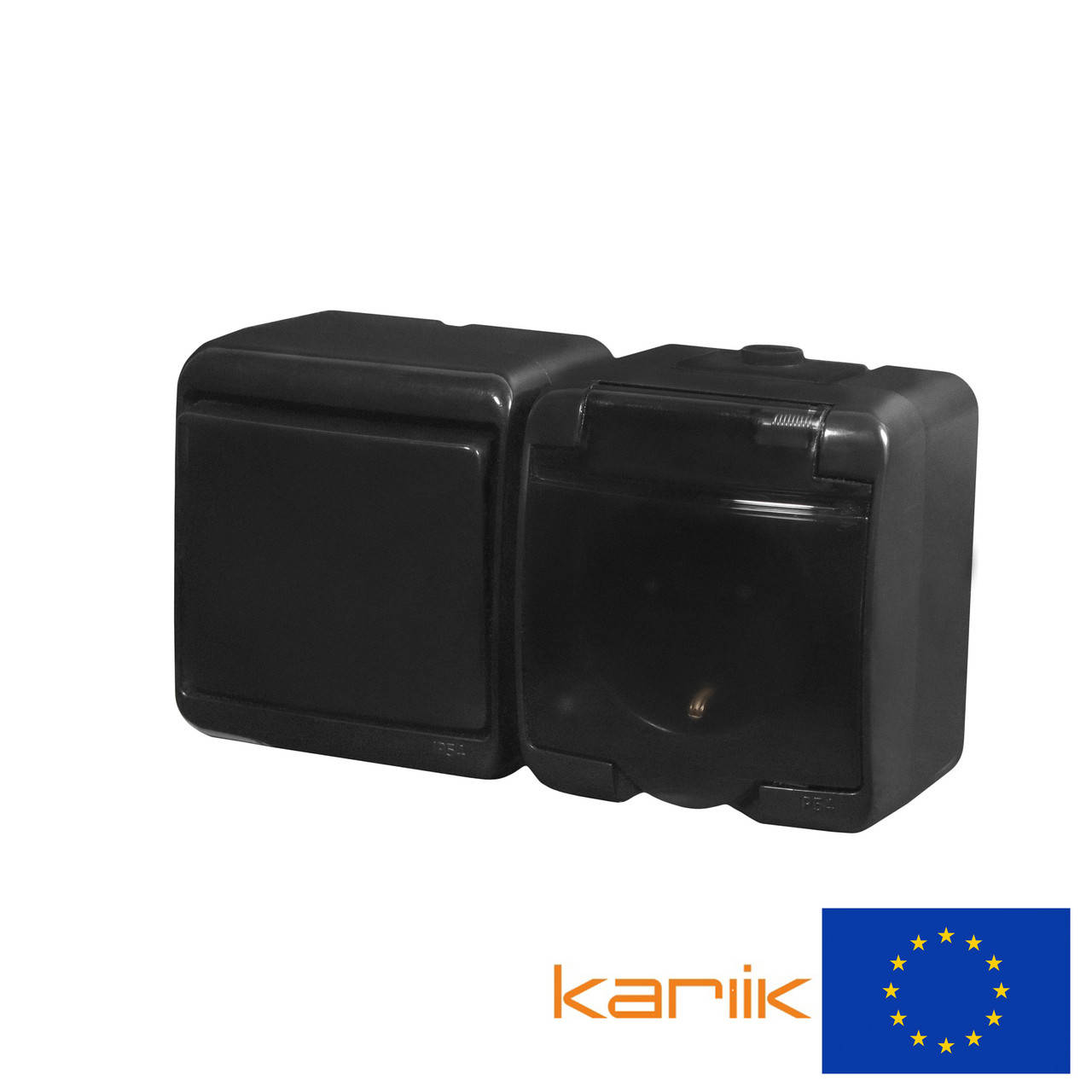 Розетка+выключатель IP54 Karlik JUNIOR 12WGHH-1sd черный с заземлением наружный (микс горизонтальный)
Розетка+выключатель IP54 Karlik JUNIOR 12WGHH-1sd черный с заземлением наружный (микс горизонтальный)