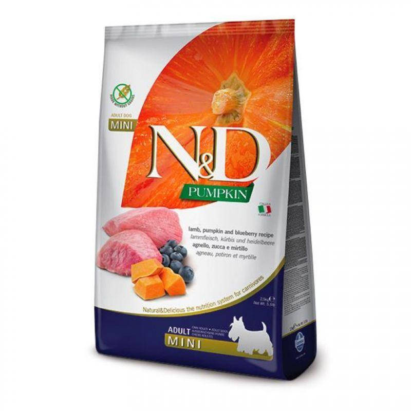 Farmina N&D Pumpkin GF Dog Lamb & Blueberry Adult Mini-корм с ягненком,тыквой и черникой для взрослых собак
Farmina N&D Pumpkin GF Dog Lamb & Blueberry Adult Mini-корм с ягненком,тыквой и черникой для взрослых собак