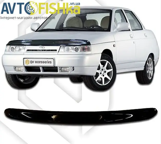 Дефлектор капота на ВАЗ 2110, 2111, 2112 1996-2012. Мухобойка на ВАЗ 2110, 2111, 2112 
Дефлектор капота на ВАЗ 2110, 2111, 2112 1996-2012. Мухобойка на ВАЗ 2110, 2111, 2112