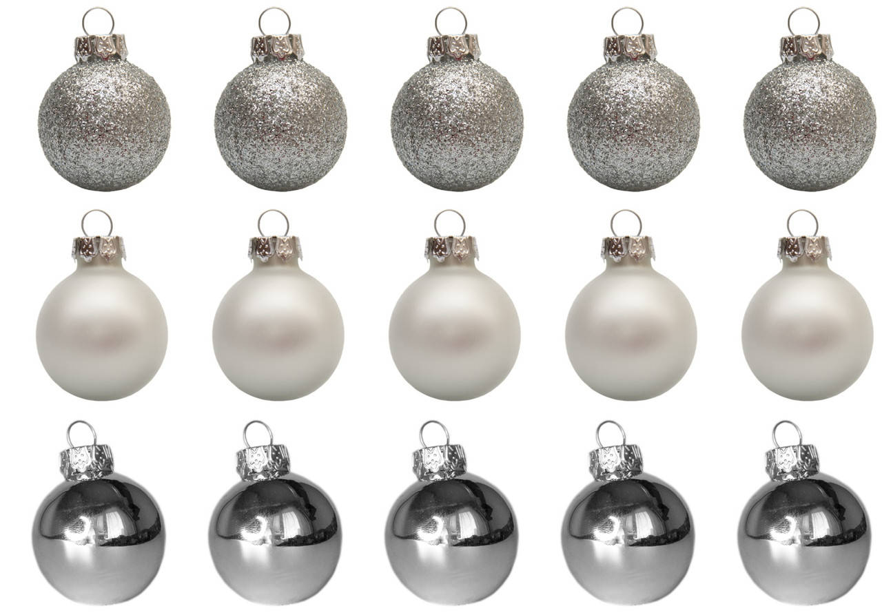 Набор елочных игрушек - мини-шары, 15 шт, D3 см, серебристый, микс, стекло (390014-1) 
Набор елочных игрушек - мини-шары, 15 шт, D3 см, серебристый, микс, стекло (390014-1)