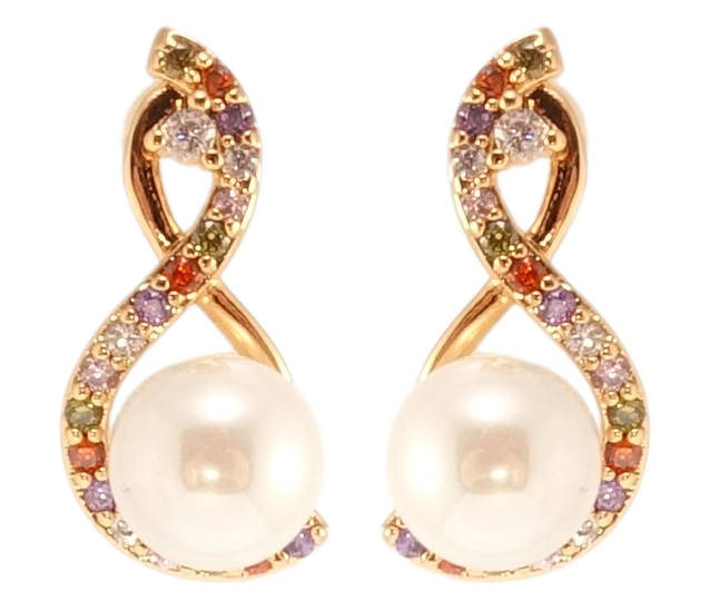 Серьги Xuping Позолота 18K гвоздики (пусеты) "Восьмерки с разноцветным цирконием и жемчужинами"
Серьги Xuping Позолота 18K гвоздики (пусеты) "Восьмерки с разноцветным цирконием и жемчужинами"