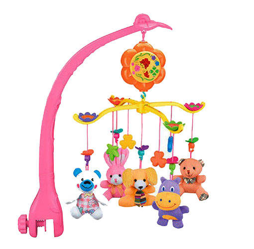 Детская музыкальная карусель на кроватку 602-18,(80 мелодий) с мягкими игрушками, розовая ножка, Розовый 
Детская музыкальная карусель на кроватку 602-18,(80 мелодий) с мягкими игрушками, розовая ножка, Розовый