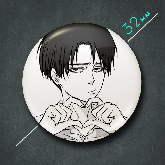 "Леви Аккерман сердечко (Атака титанов / Attack on Titan)" значок круглый на булавке Ø32 мм
"Леви Аккерман сердечко (Атака титанов / Attack on Titan)" значок круглый на булавке Ø32 мм