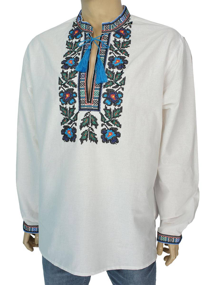 Бавовняна чоловіча вишиванка Сварга "Борщівка" white-black з різнобарвною вишивкою
Бавовняна чоловіча вишиванка Сварга "Борщівка" white-black з різнобарвною вишивкою