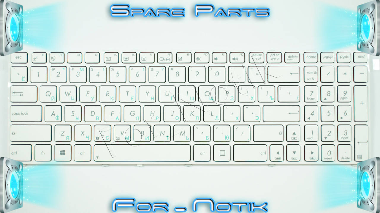 Клавиатура для ноутбука ASUS (A52, K52, X54, N53, N61, N73, N90, P53, X54, X55, X61), rus, white (K52 version), Белый
Клавиатура для ноутбука ASUS (A52, K52, X54, N53, N61, N73, N90, P53, X54, X55, X61), rus, white (K52 version), Белый