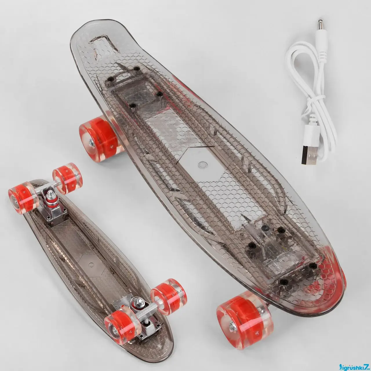 Скейт Пенни борд S-40133 Best Board прозрачная дека со светом, колёса PU со светом, зарядка USB
Скейт Пенни борд S-40133 Best Board прозрачная дека со светом, колёса PU со светом, зарядка USB