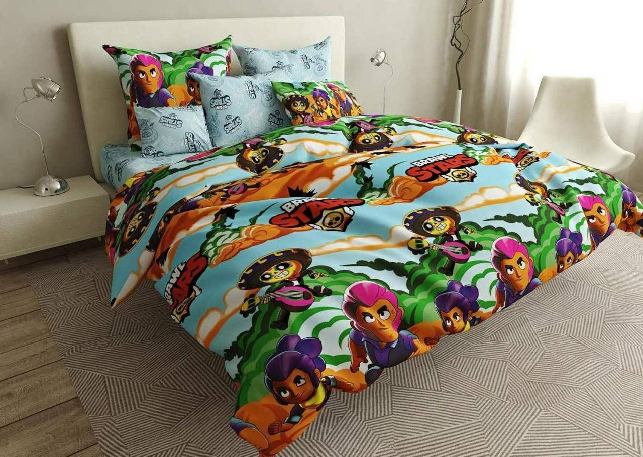 Детское и подростковое полуторное постельное белье "Бравл стар" для мальчика.
Детское и подростковое полуторное постельное белье "Бравл стар" для мальчика.