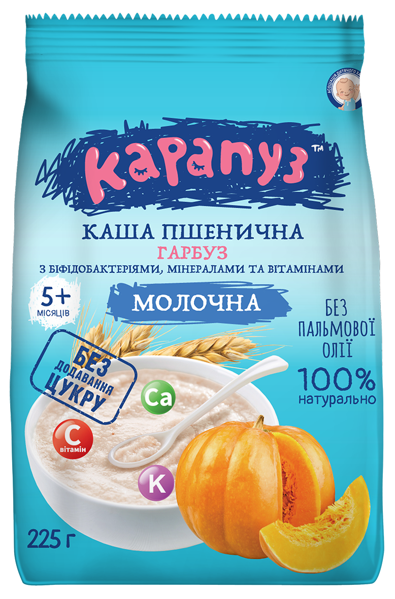 Каша молочная пшеничная тыква с бифидобактериями минералами витаминами 5м+ 225г Карапуз Украина 1062109
Каша молочная пшеничная тыква с бифидобактериями минералами витаминами 5м+ 225г Карапуз Украина 1062109