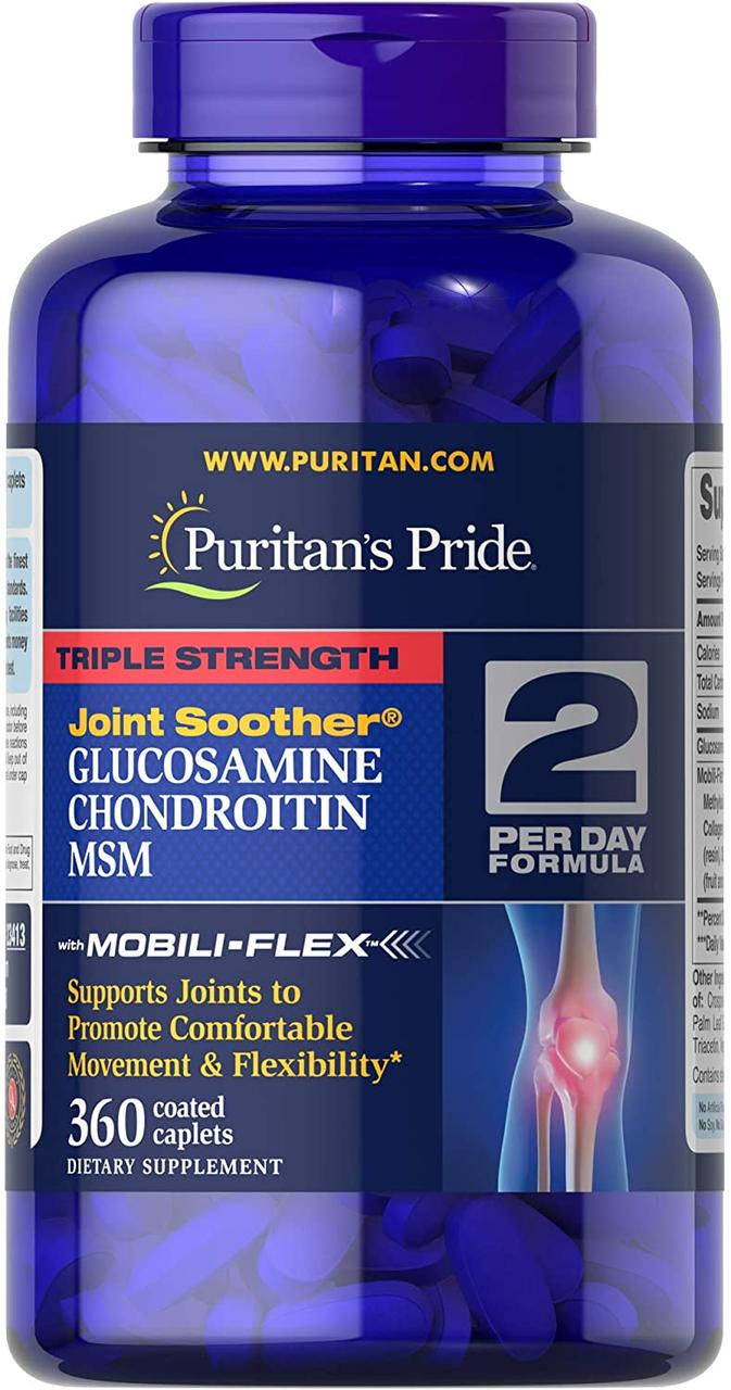 Puritan's Pride Triple Strength Glucosamine Chondroitin Msm Joint Soother 360 caplets
Puritan's Pride Triple Strength Glucosamine Chondroitin Msm Joint Soother 360 caplets