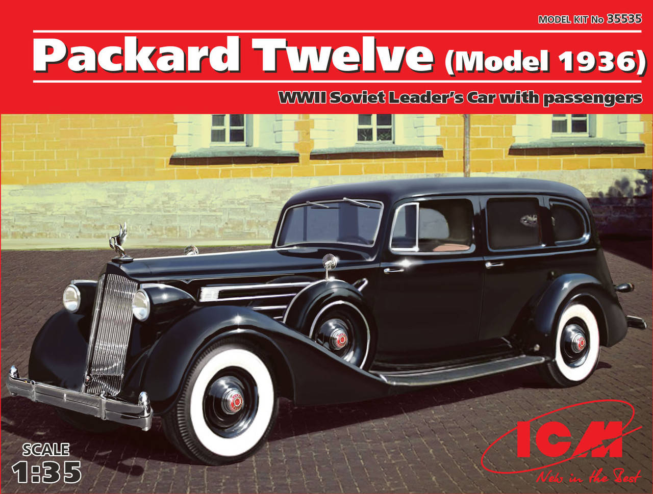 PACKARD TWELVE 1936, Сборная модель автомобиля советского руководства II МВ с пассажирами. 1/35 ICM 35535
PACKARD TWELVE 1936, Сборная модель автомобиля советского руководства II МВ с пассажирами. 1/35 ICM 35535