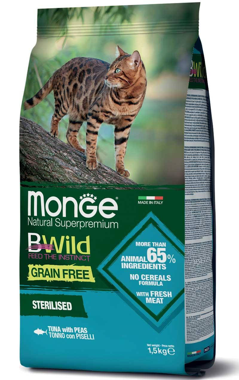 Сухой корм Monge (Монже) Cat BWild Grain Free беззерновой рацион для стерилизованных кошек с тунцом, 1.5кг
Сухой корм Monge (Монже) Cat BWild Grain Free беззерновой рацион для стерилизованных кошек с тунцом, 1.5кг