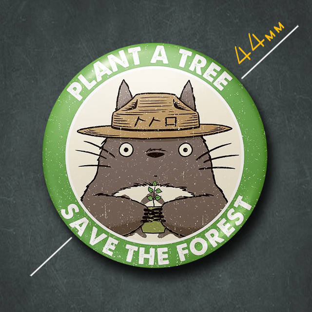 "Plant tree Save forest (Мой сосед Тоторо / My neighbor Totoro)" значок круглый на булавке Ø44 мм
"Plant tree Save forest (Мой сосед Тоторо / My neighbor Totoro)" значок круглый на булавке Ø44 мм