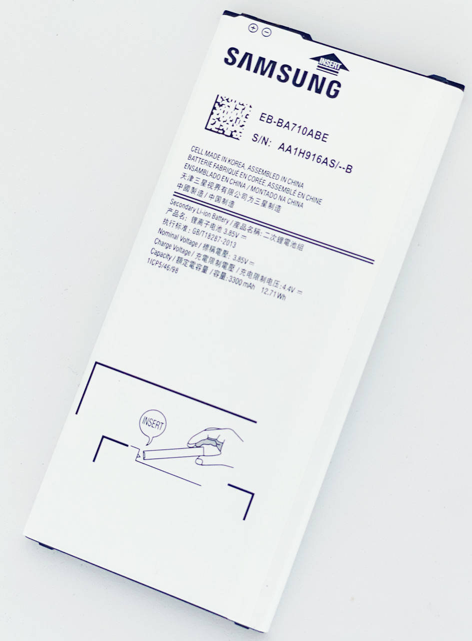 Аккумуляторная батарея (АКБ) для Samsung EB-BA710ABE (A710 Galaxy A7 (2016)), 3300 mAh
Аккумуляторная батарея (АКБ) для Samsung EB-BA710ABE (A710 Galaxy A7 (2016)), 3300 mAh