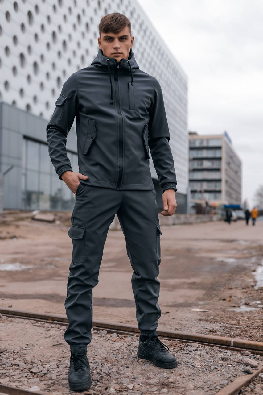 Спортивный костюм мужской весенний осенний Soft Shell серый | Комплект Куртка + Штаны на флисе ЛЮКС качества
Спортивный костюм мужской весенний осенний Soft Shell серый | Комплект Куртка + Штаны на флисе ЛЮКС качества
