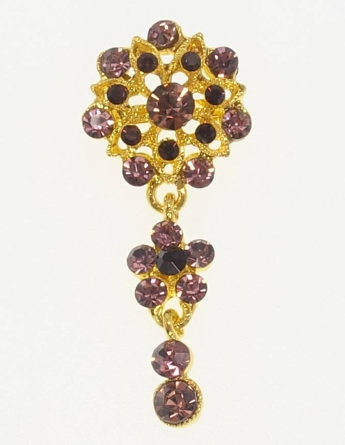 Брошь "Кристальные цветочки подвески из бордовых страз" 
Брошь "Кристальные цветочки подвески из бордовых страз"