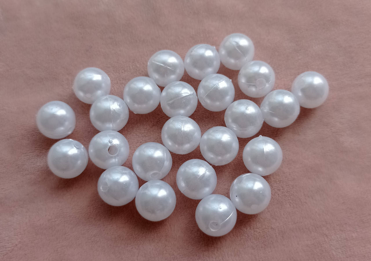 Бусы бусины белые перламутровые под жемчуг, диаметр 10 мм, Белый 
Бусы бусины белые перламутровые под жемчуг, диаметр 10 мм, Белый