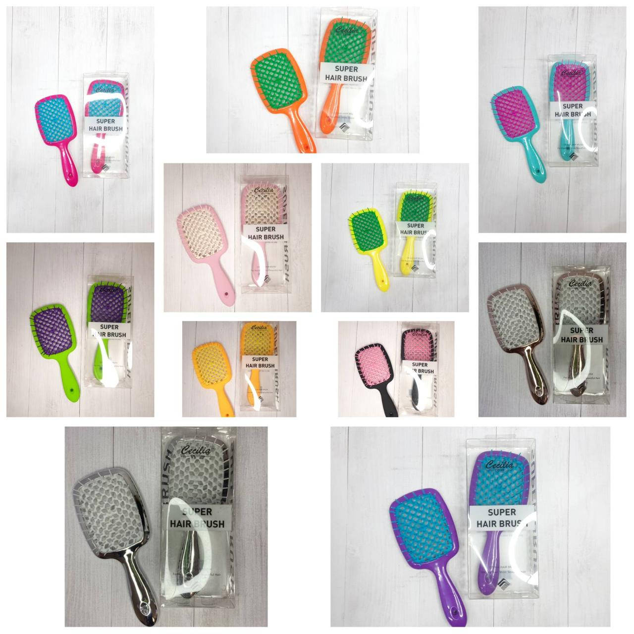 Пластиковая массажная расческа щетка Cecilia Super Hair Brush с нейлоновыми зубчиками, Комбинированный цвет
Пластиковая массажная расческа щетка Cecilia Super Hair Brush с нейлоновыми зубчиками, Комбинированный цвет