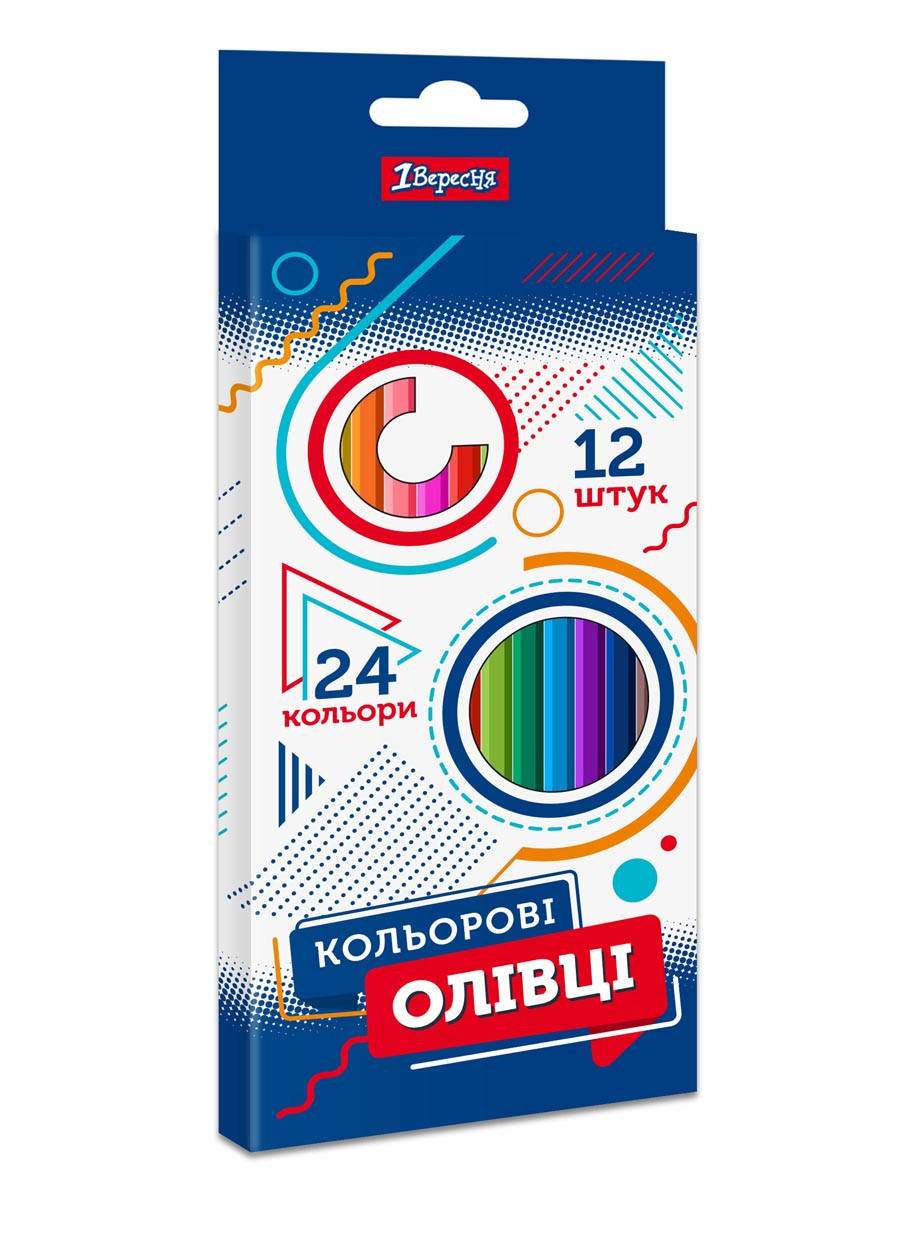 Карандаши 1 Вересня 12/24 цв. "Geometry"
Карандаши 1 Вересня 12/24 цв. "Geometry"