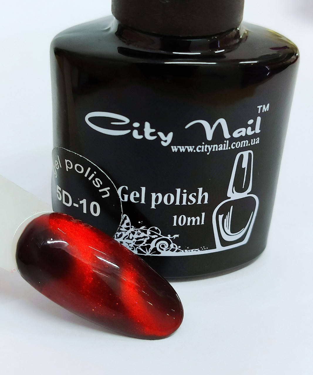 Гель лак красный кошачий глаз 5Д № 10 ТМ "CityNail" 10 мл
