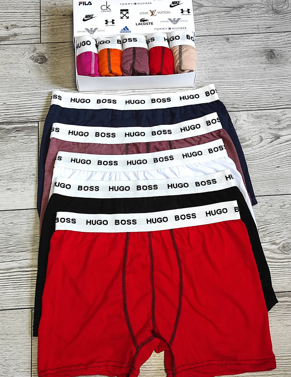 Трусы мужские боксеры 5шт HUGO BOSS БЕЗ коробки/ Боксеры труси чоловічі боксери нижня білизна хьюго босс, Черный
Трусы мужские боксеры 5шт HUGO BOSS БЕЗ коробки/ Боксеры труси чоловічі боксери нижня білизна хьюго босс, Черный