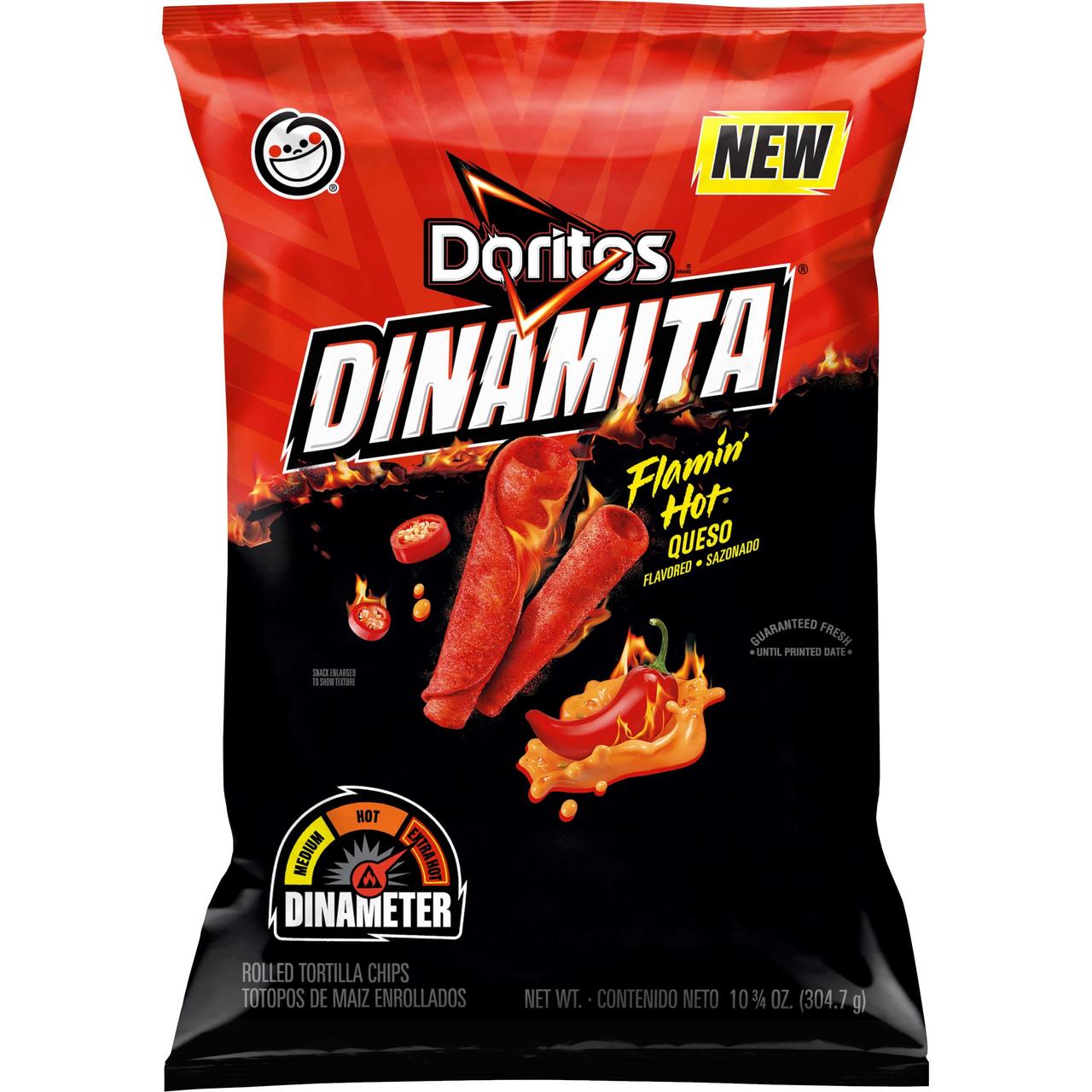 Гострі чіпси Doritos Dinamita Flamin Hot Queso Чилі та Сир 304 7г ID 2224187000 цена 419