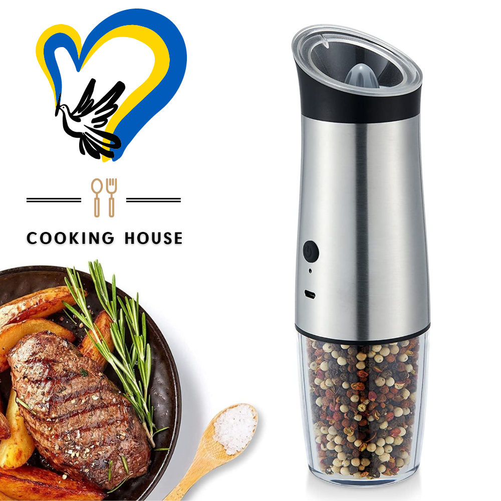 Электрическая мельница серебряного цвета с акамулятором Cooking House для измельчения соли,перца и специй, Светло-серый
Электрическая мельница серебряного цвета с акамулятором Cooking House для измельчения соли,перца и специй, Светло-серый