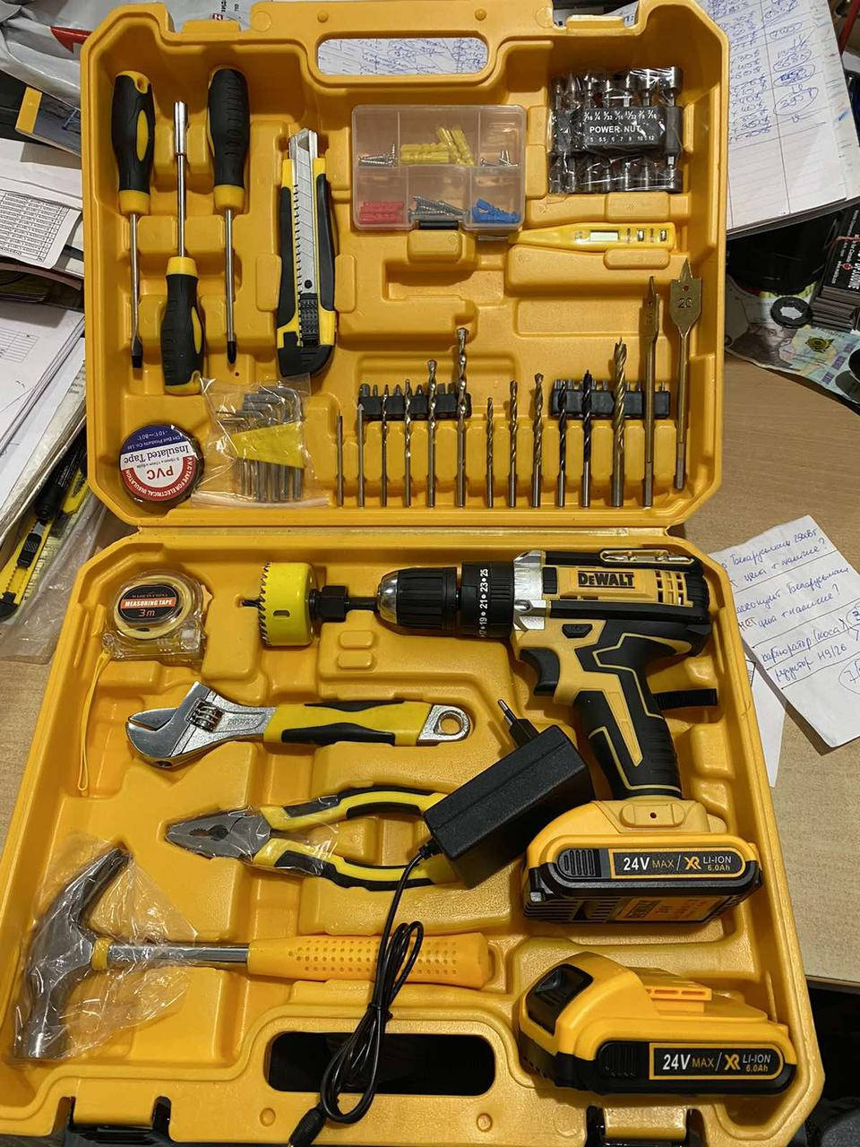 Ударный Аккумуляторный Шуруповерт DeWALT DCD791 (24V 6A/h Li-Ion) с набором инструментов
Ударный Аккумуляторный Шуруповерт DeWALT DCD791 (24V 6A/h Li-Ion) с набором инструментов