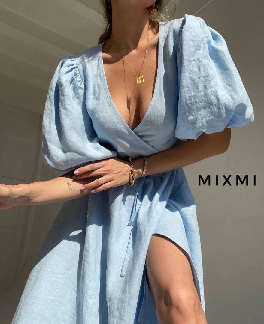 Длинное летнее платье 42-44, 44-46 из плотного льна 
Длинное летнее платье 42-44, 44-46 из плотного льна