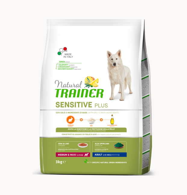 Natural Trainer Dog Sensitive Adult Medium&Maxi With Rabbit Корм для собак средних и крупных пород 3 кг.
Natural Trainer Dog Sensitive Adult Medium&Maxi With Rabbit Корм для собак средних и крупных пород 3 кг.