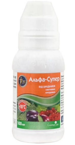 Альфа Супер инсектицид, 100 мл, Семейный Сад (Плодожорка, листовертка, колорадский жук, долгоносик, тля)
Альфа Супер инсектицид, 100 мл, Семейный Сад (Плодожорка, листовертка, колорадский жук, долгоносик, тля)