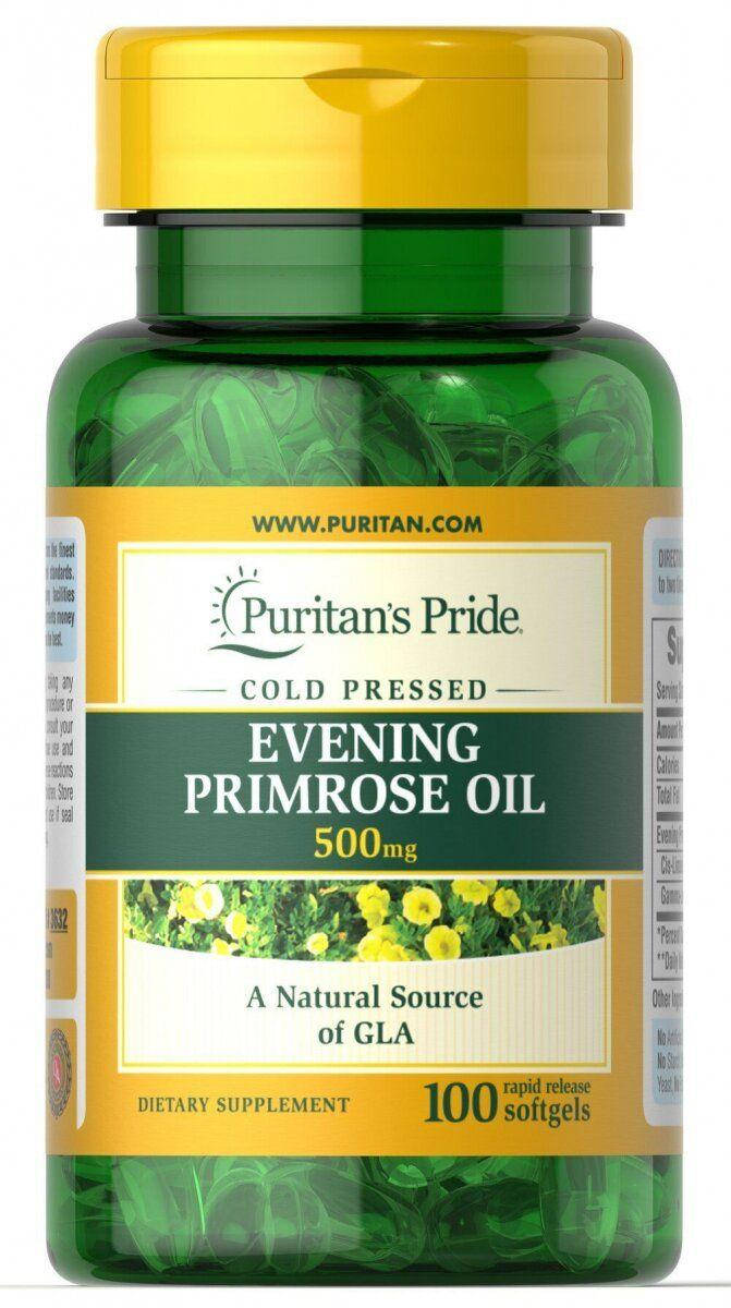 Puritan's Pride Evening Primrose Oil 500 mg with GLA 100 softgels
Puritan's Pride Evening Primrose Oil 500 mg with GLA 100 softgels