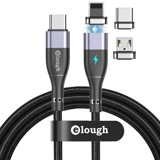 Кабель 3в1 магнітний із швидкою зарядкою ELOUGH E8 MicroUSB/Type C/Lightning 100см |60W Max| Чорний, Черный
Кабель 3в1 магнітний із швидкою зарядкою ELOUGH E8 MicroUSB/Type C/Lightning 100см |60W Max| Чорний, Черный