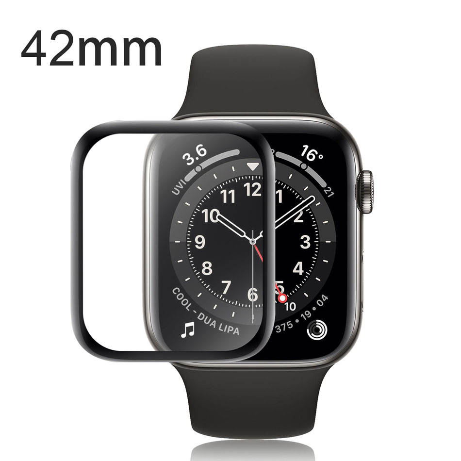 Защитное стекло для смарт-часов Apple Watch 42mm | A1579 | A1761 | A1875 | A1850 Full Glue (0.3 мм, 3D) чёрное, Черный 
Защитное стекло для смарт-часов Apple Watch 42mm | A1579 | A1761 | A1875 | A1850 Full Glue (0.3 мм, 3D) чёрное, Черный