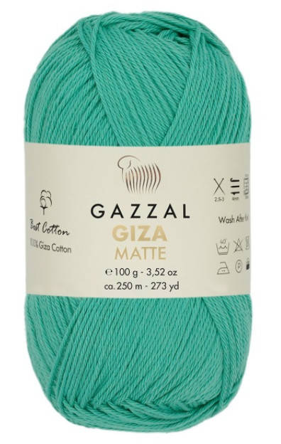Gazzal Giza Matte (Газзал Гиза Матте) № 5581 зеленая бирюза (Пряжа хлопок, нитки для вязания), Бирюзовый
Gazzal Giza Matte (Газзал Гиза Матте) № 5581 зеленая бирюза (Пряжа хлопок, нитки для вязания), Бирюзовый