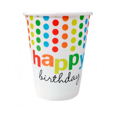 Стаканчики Happy Birthday цветной горох 8шт/уп F-080864
Стаканчики Happy Birthday цветной горох 8шт/уп F-080864