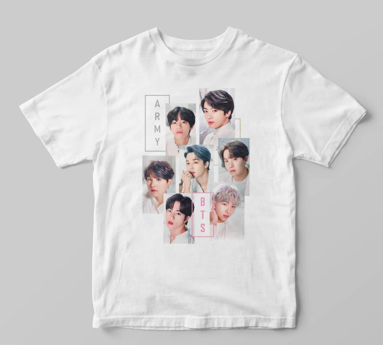 Футболка BTS ARMY А3, Белый 
Футболка BTS ARMY А3, Белый
