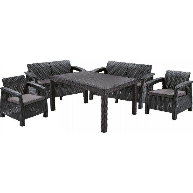 Комплект пластиковой садовой мебели из искусственного ротанга Corfu Fiesta Set 223216 графит/серый
Комплект пластиковой садовой мебели из искусственного ротанга Corfu Fiesta Set 223216 графит/серый